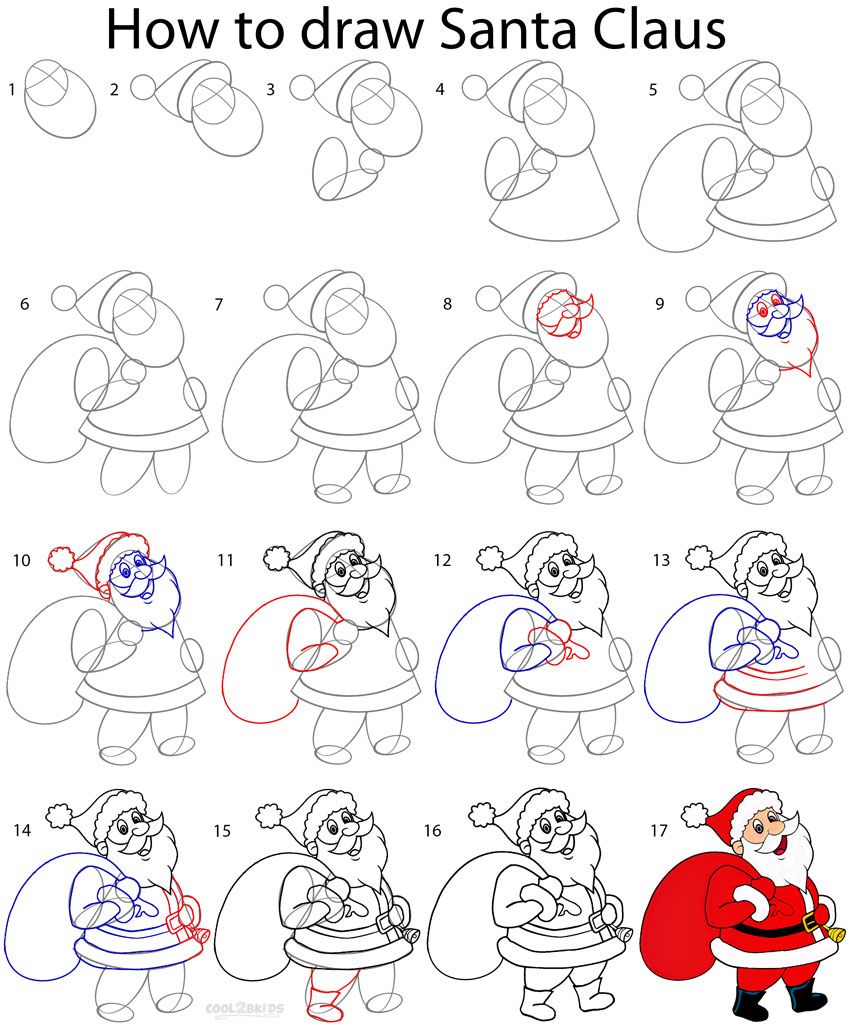 850x1029 How To Draw Santa Clause Step - Santa Claus Drawing Easy