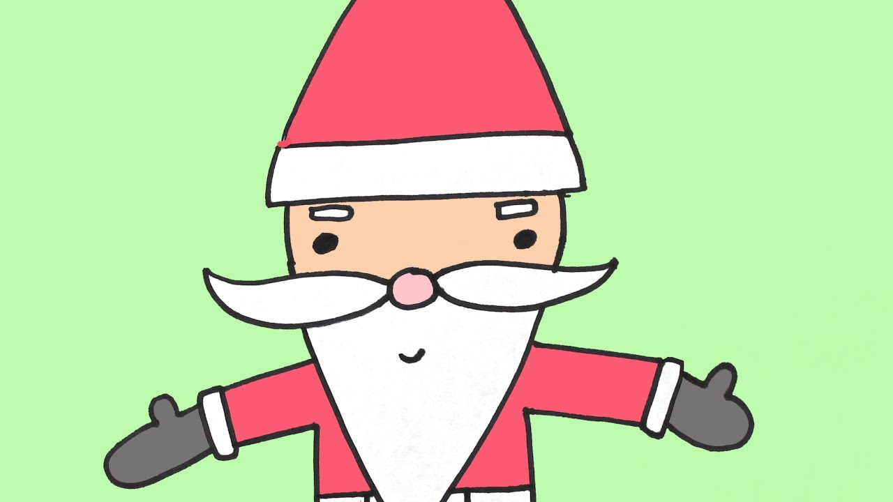 1280x720 How To Draw Santa Claus Christmas Step - Santa Claus Drawing For Kids