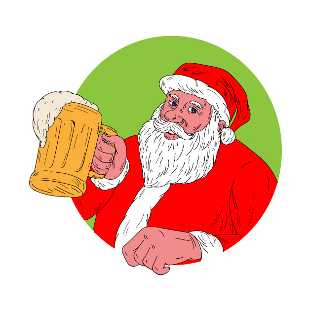 630x630 Santa Claus Drinking Beer Drawing - Santa Claus Drawing For Kids