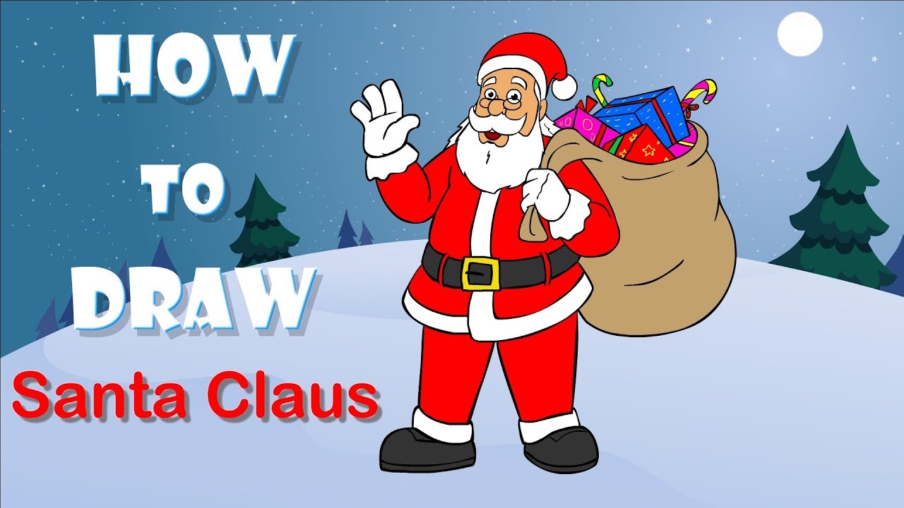 1280x720 How To Draw Santa Claus - Santa Claus Drawing For Kids