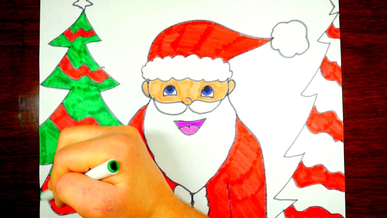 1280x720 How To Draw Santa Claus Easy Step - Santa Claus Easy Drawing