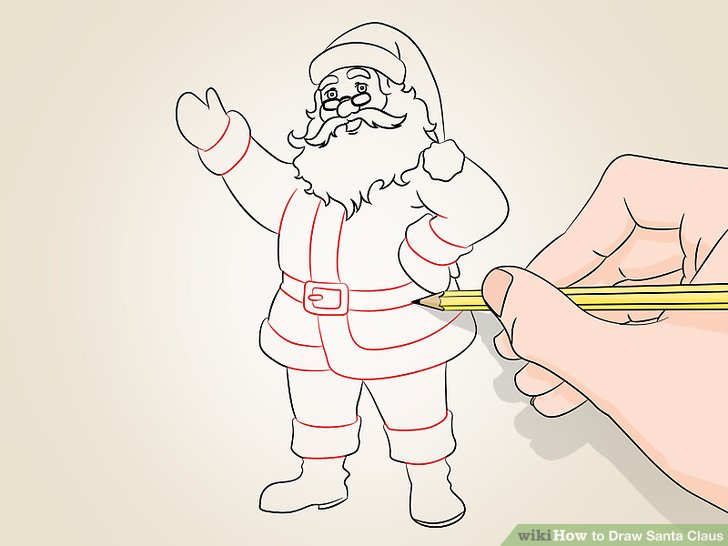 728x546 How To Draw Santa Claus Steps - Santa Claus Easy Drawing