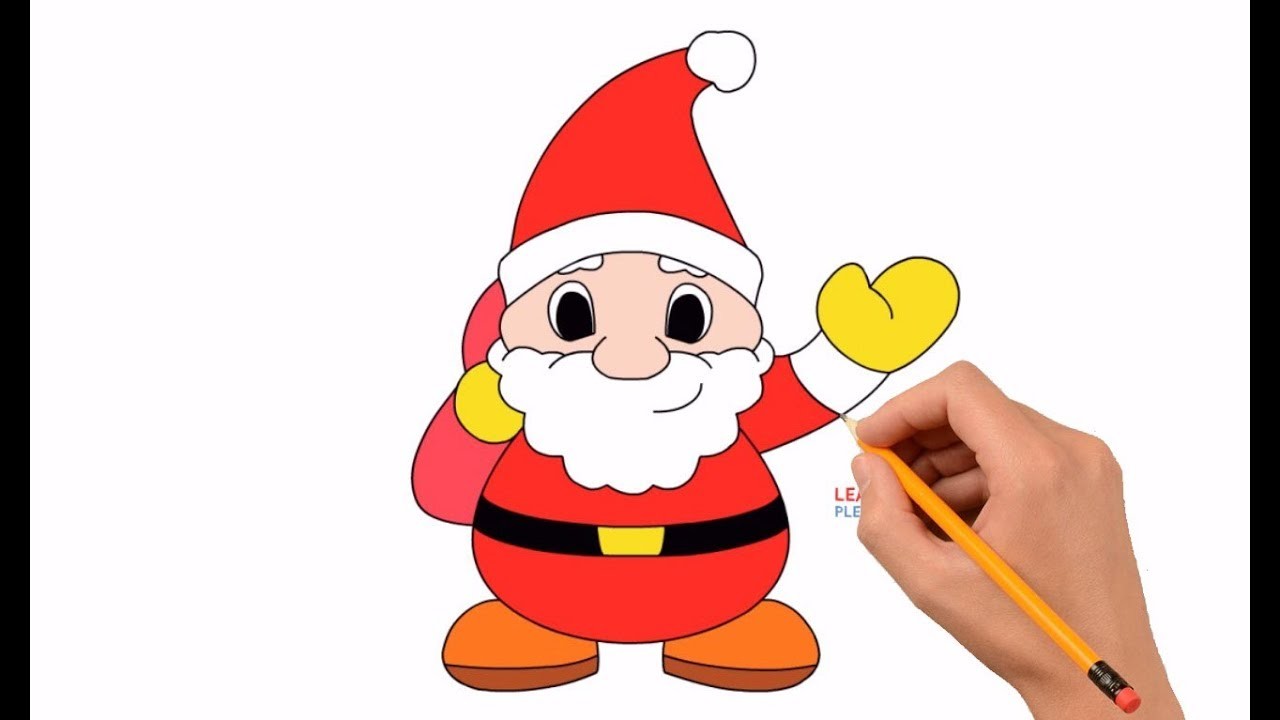 1280x720 How To Draw Santa Claus Step - Santa Claus Easy Drawing