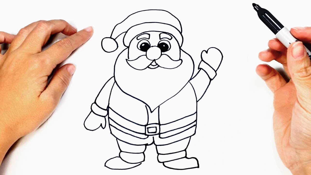 1280x720 how to draw santa claus santa claus easy draw tutorial - Santa Claus Easy Drawing