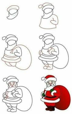 236x371 Drawing Santa Claus Drawing Tutorials Videos Jak - Santa Claus Easy Drawing