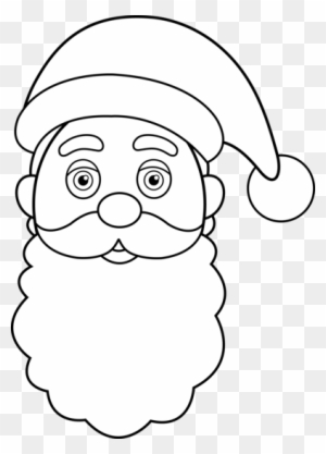 300x417 Line Art Of Santa Claus Face - Santa Claus Face Drawing