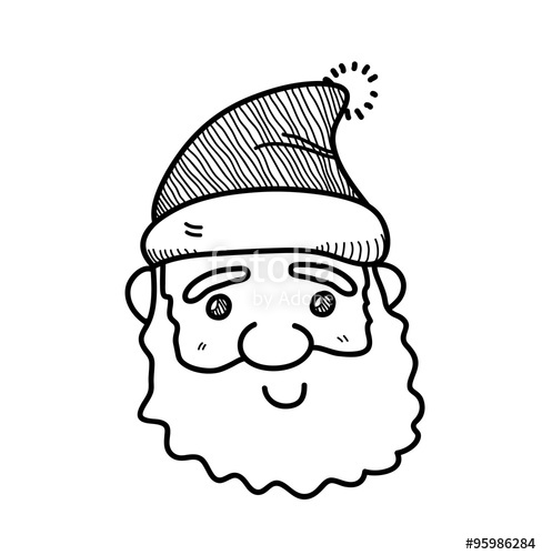 488x500 santa claus doodle, a hand drawn vector doodle illustration - Santa Claus Face Drawing