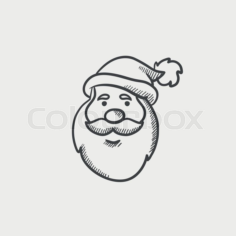 800x800 Santa Claus Face Sketch Icon For Web, Stock Vector Colourbox - Santa Claus Face Drawing