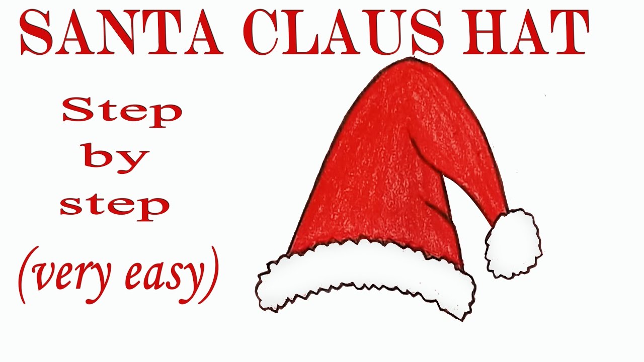 1280x720 How To Draw Santa Claus Hat Step - Santa Claus Hat Drawing