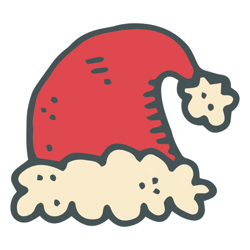512x512 Red Santa Claus Hat Hand Drawn Cartoon Icon - Santa Claus Hat Drawing