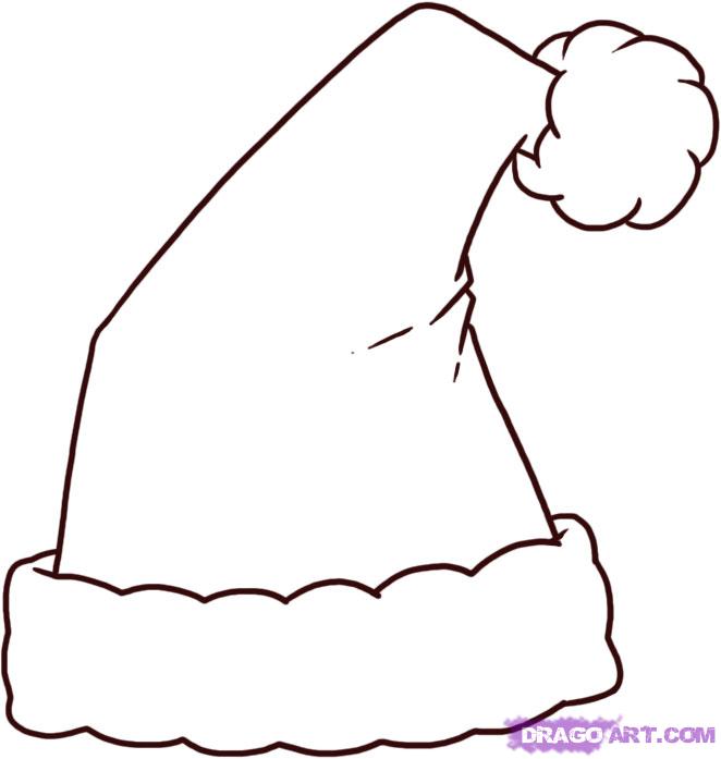 662x697 Santa Claus Hat Drawing - Santa Claus Hat Drawing
