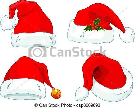 450x359 Set Of Santa Claus Hat Collection - Santa Claus Hat Drawing
