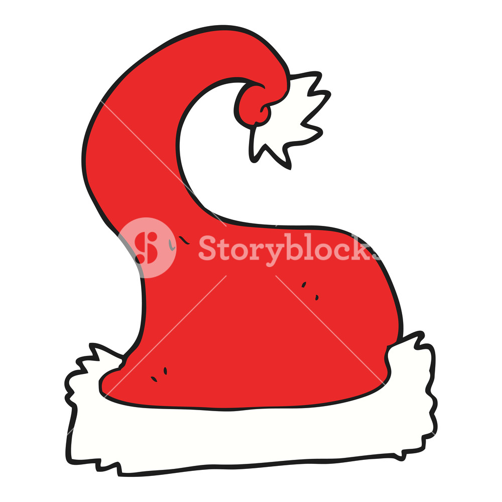 1000x1000 Freehand Drawn Cartoon Santa Claus Hat Royalty Free Stock Image - Santa Claus Hat Drawing