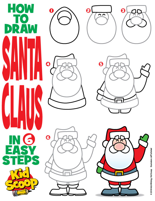 612x792 how to draw santa claus kid scoop - Santa Claus Images For Drawing