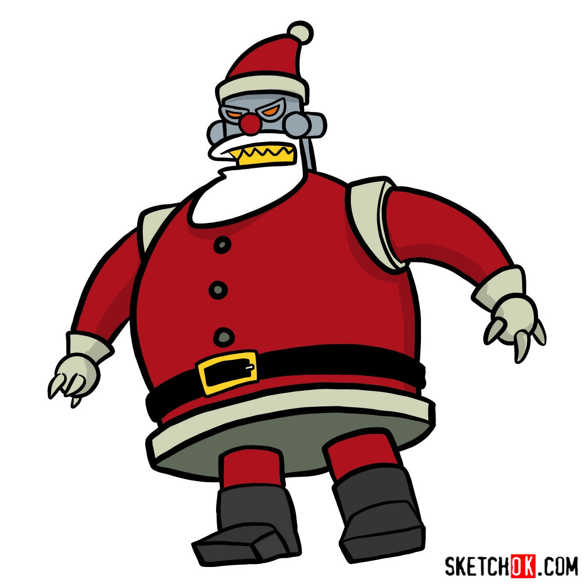 1200x1200 How To Draw Robot Santa Claus - Santa Claus Images For Drawing