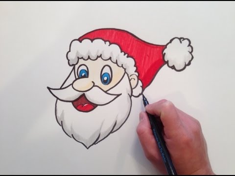 480x360 How To Draw Santa Claus Head - Santa Claus Images For Drawing