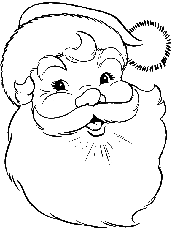 580x791 Face Of Santa Claus Coloring Pages Line Drawings Christmas - Santa Claus Line Drawing