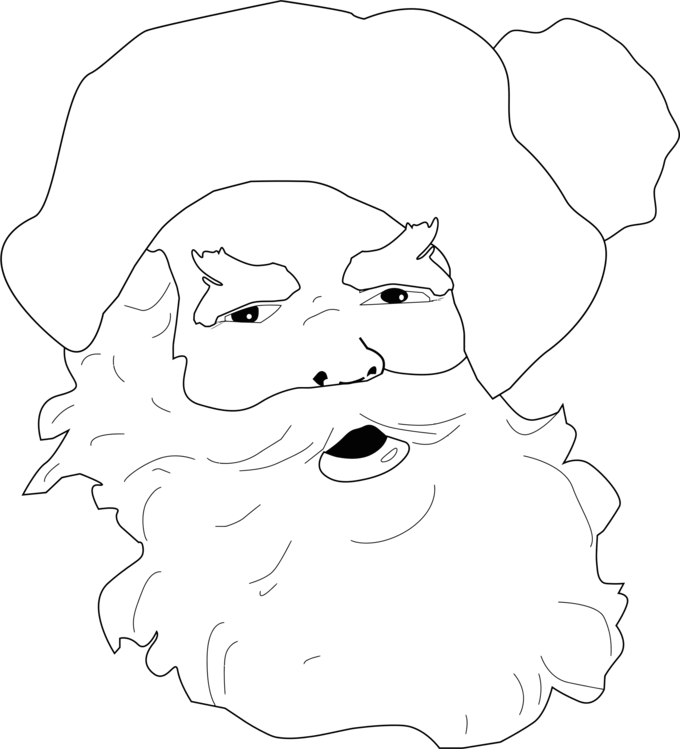 680x749 Santa Claus Line Art Drawing Christmas Day Father Christmas Cc0 - Santa Claus Line Drawing