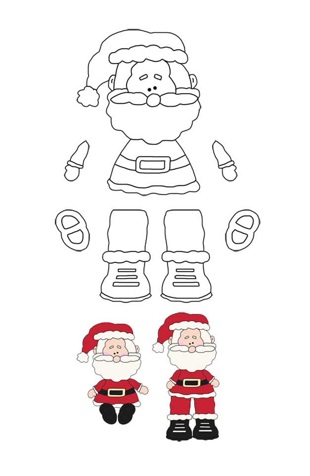 627x960 Santa Claus Patterns - Santa Claus Line Drawing