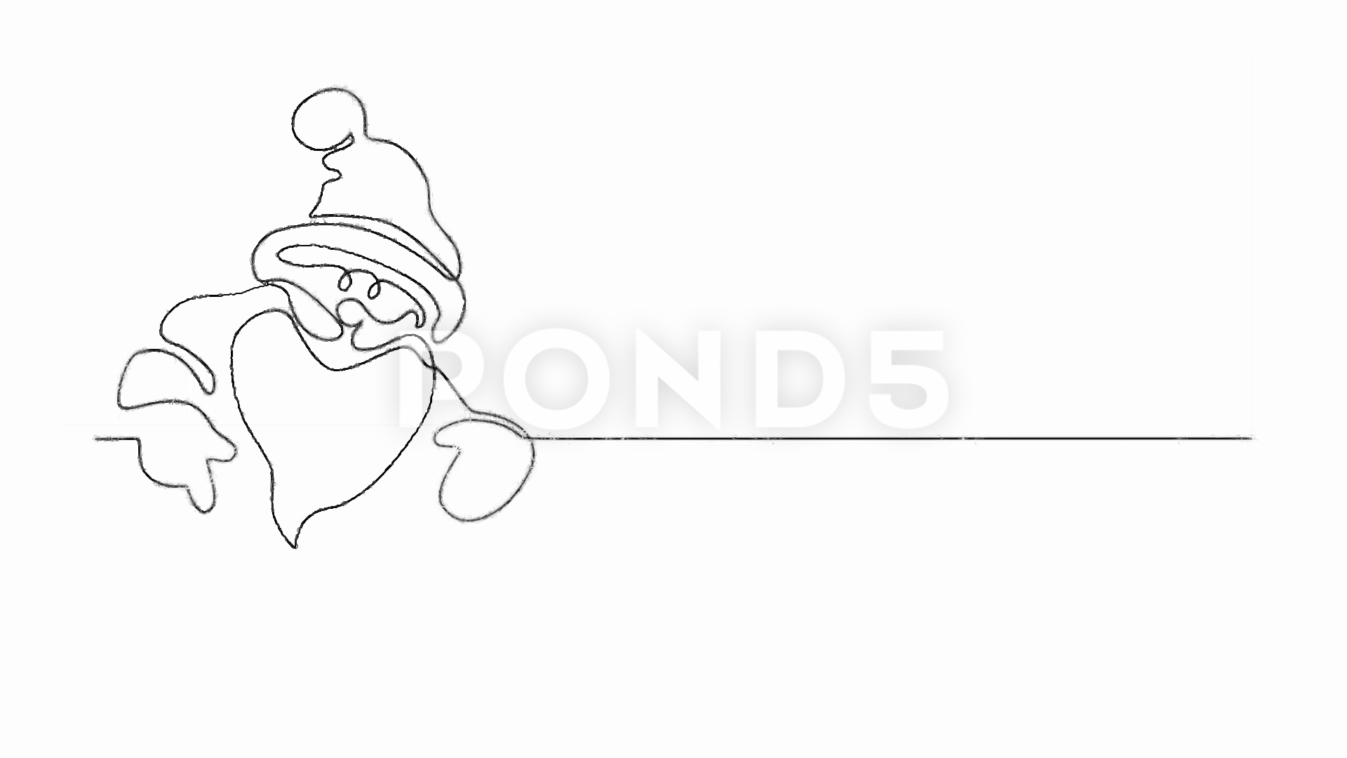 1920x1080 continuous line drawing of santa claus reveal clip - Santa Claus Line Drawing