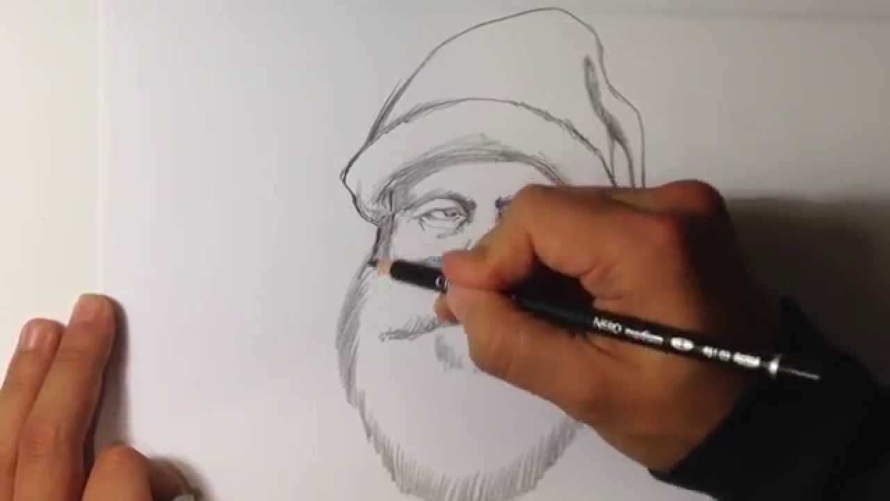 1280x720 How To Draw Santa Claus - Santa Claus Pencil Drawing
