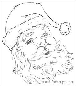 246x276 More Pencil Drawings Of Christmas - Santa Claus Pencil Drawing