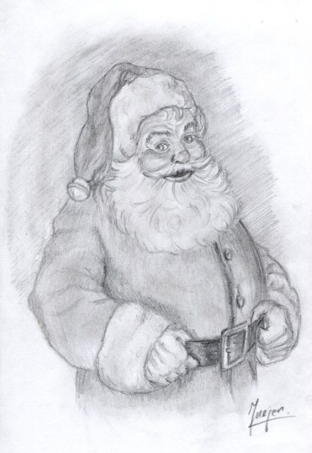 santa claus full body drawing