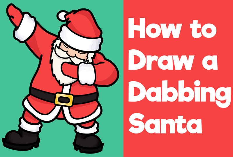 800x541 How To Draw Santa Dabbing Easy Steps Drawing Tutorial - Santa Claus Pictures Drawing