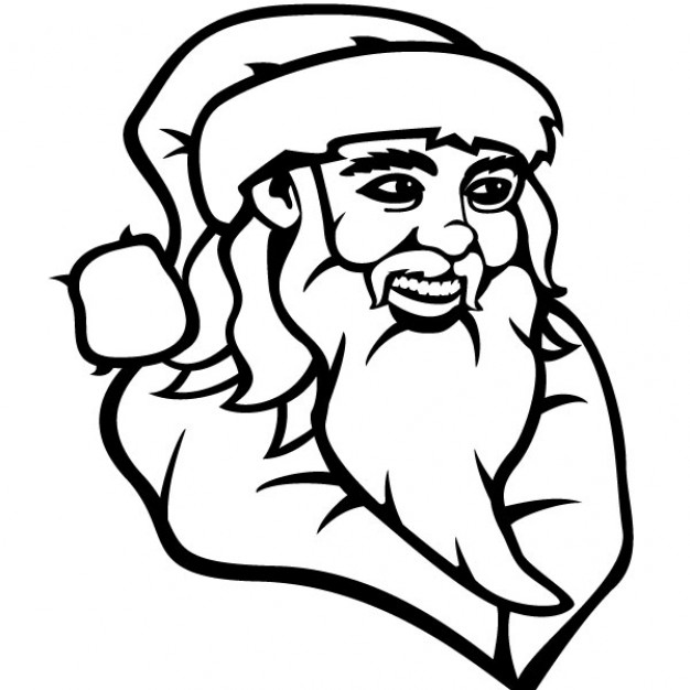 626x626 Santa Claus Drawing In Black And White Vector Free Download - Santa Claus Pictures Drawing