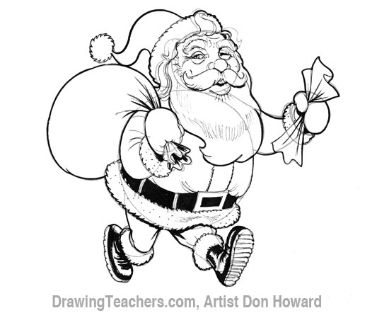 550x442 Cartoon Santa Claus - Santa Claus Pictures Drawing