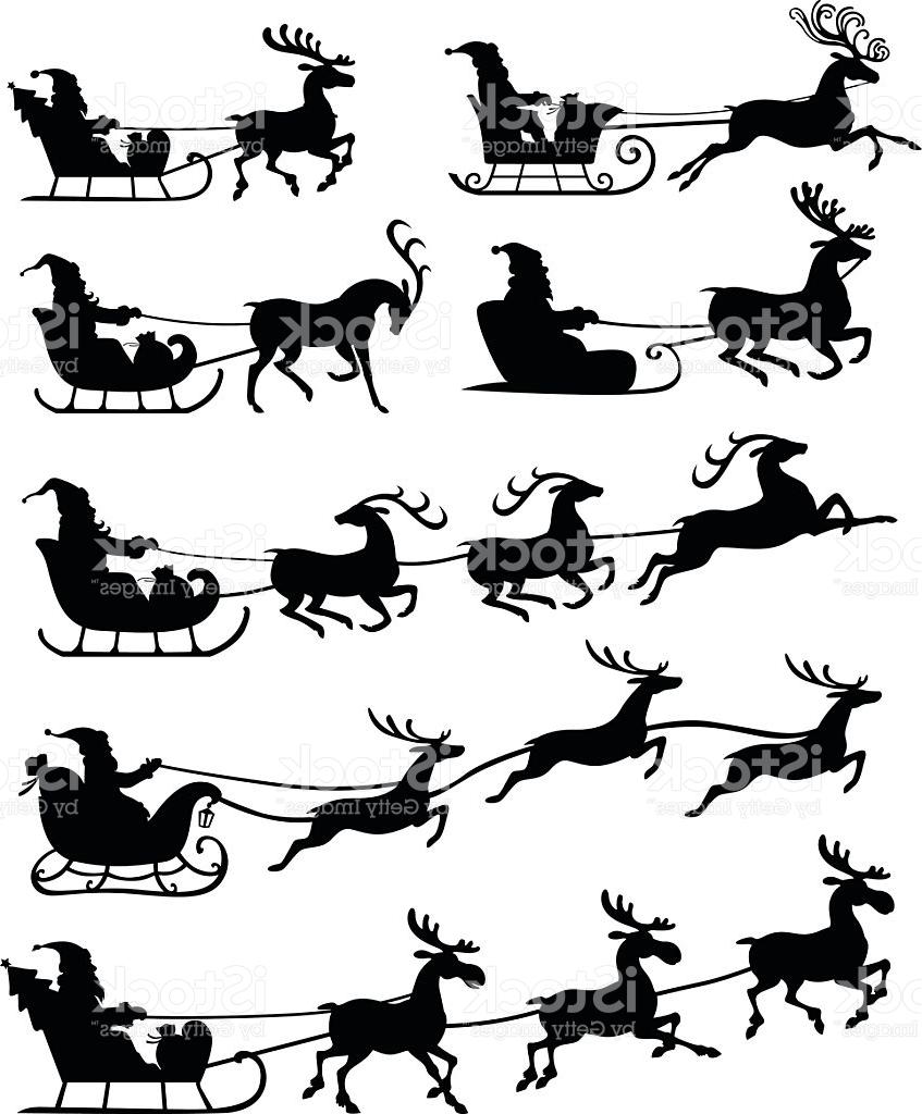 847x1024 Best Free Christmas Silhouette Santa Claus Riding On Reindeer - Santa Claus Sleigh Drawing