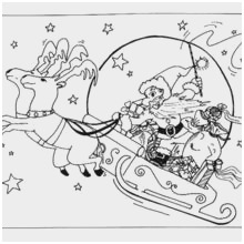 220x220 Santa Sleigh Coloring - Santa Claus Sleigh Drawing
