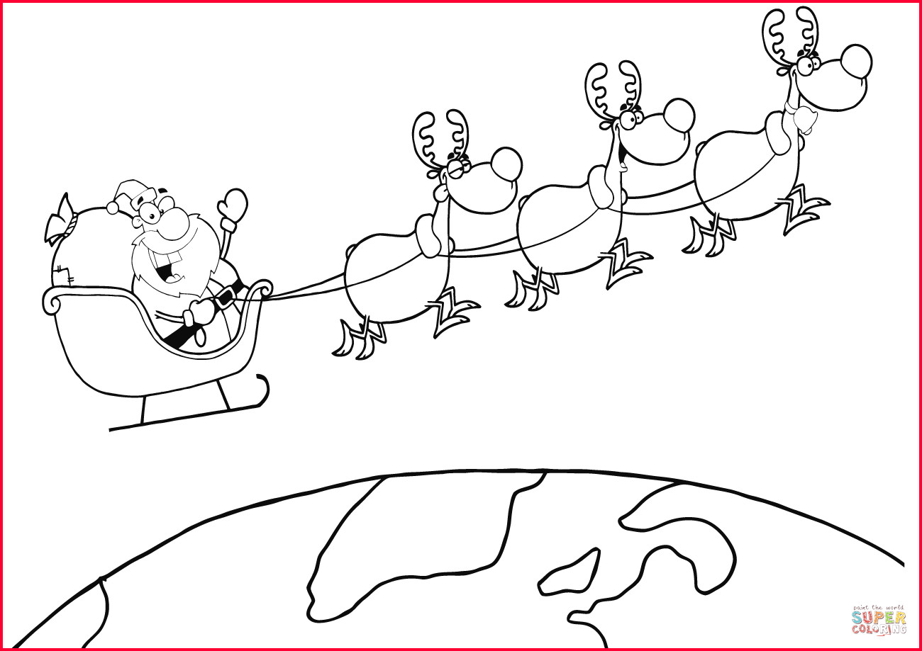 1300x919 santa sleigh drawing coloring pages santa claus in his - Santa Claus Sleigh Drawing