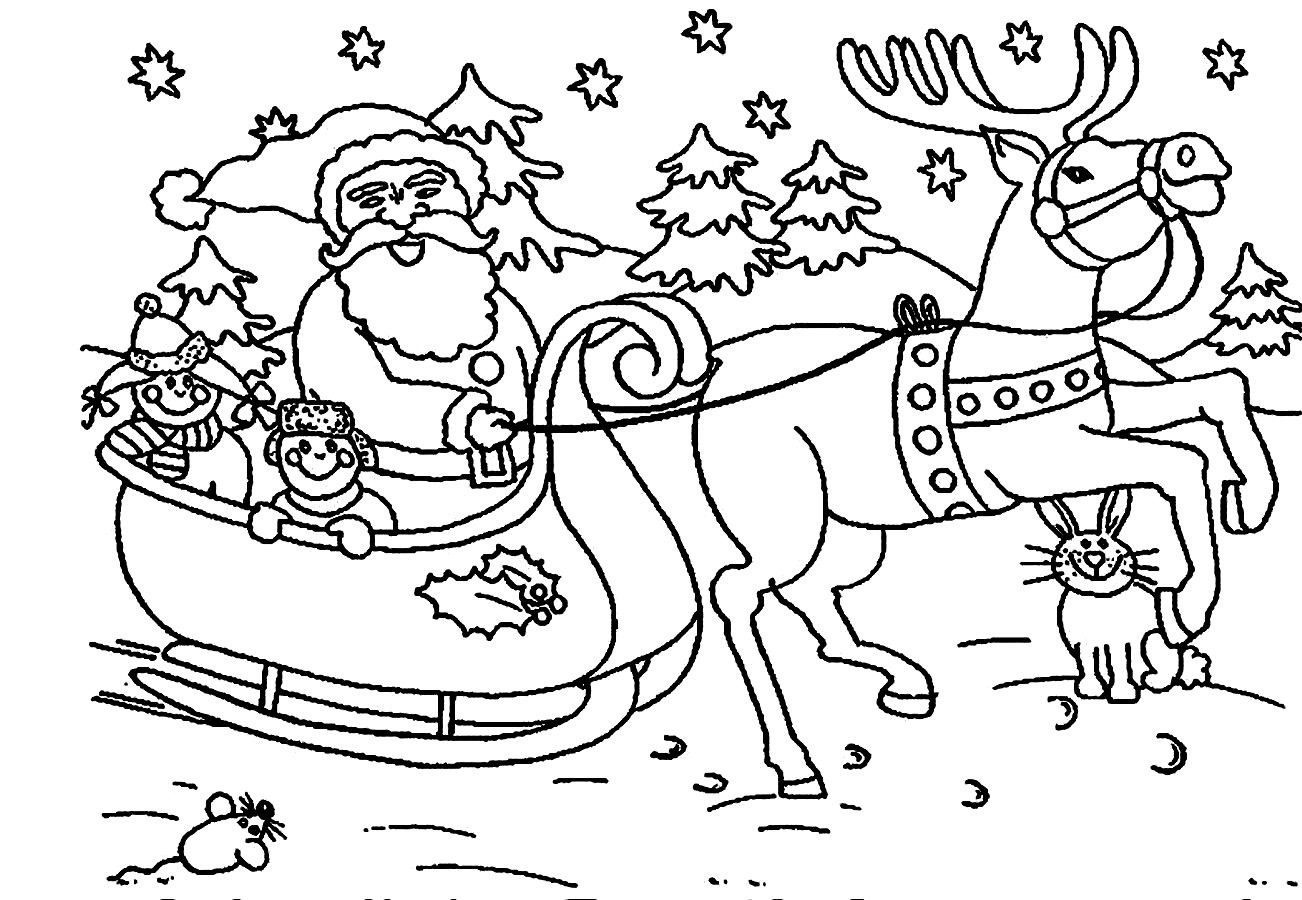 Santa Claus Sleigh Drawing at PaintingValley.com | Explore collection