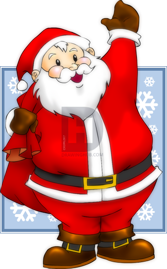 338x544 How To Draw An Easy Santa, Step - Santa Drawing