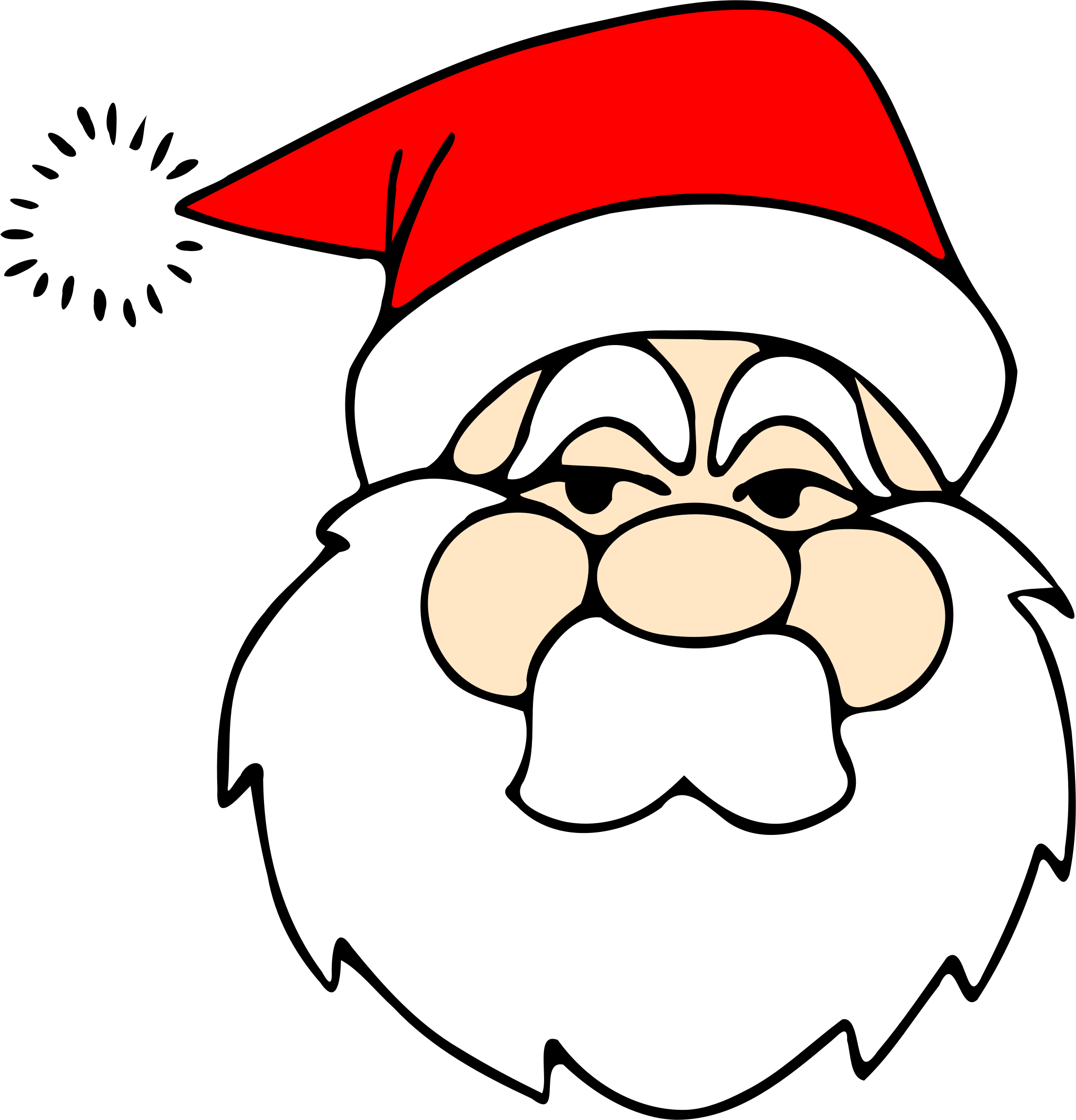 2209x2298 Clipart - Santa Drawing