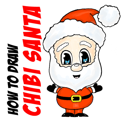 400x400 How To Draw Chibi Santa Claus Easy Step - Santa Drawing Easy