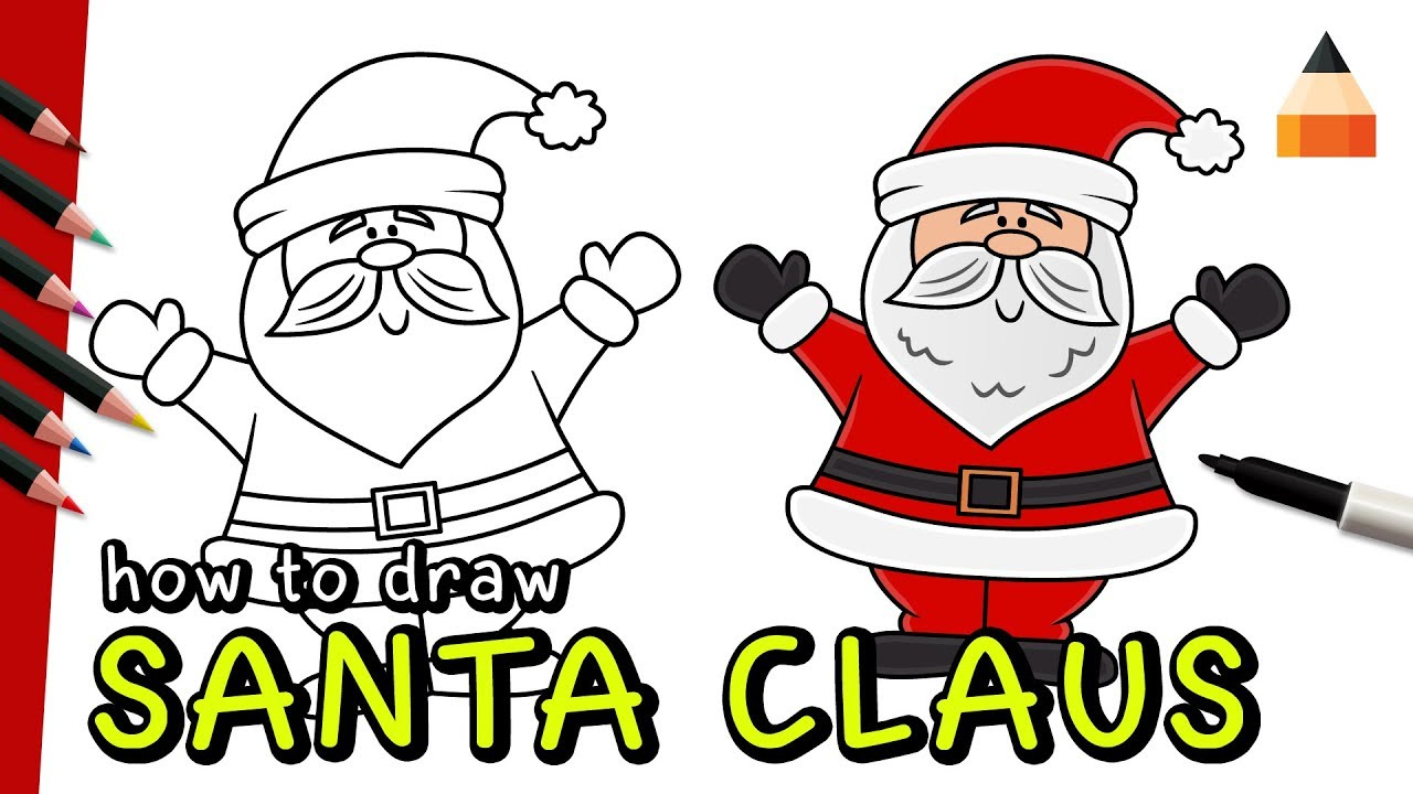 1280x720 How To Draw Santa Easy Step - Santa Drawing Easy