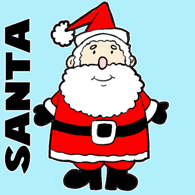 400x400 How To Draw An Easy To Draw Santa Clause For Christmas - Santa Drawing Easy