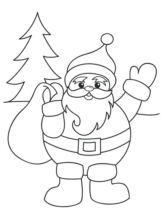 550x728 Santa Coloring Pages Printable For Kids Hat - Santa Drawing For Kids