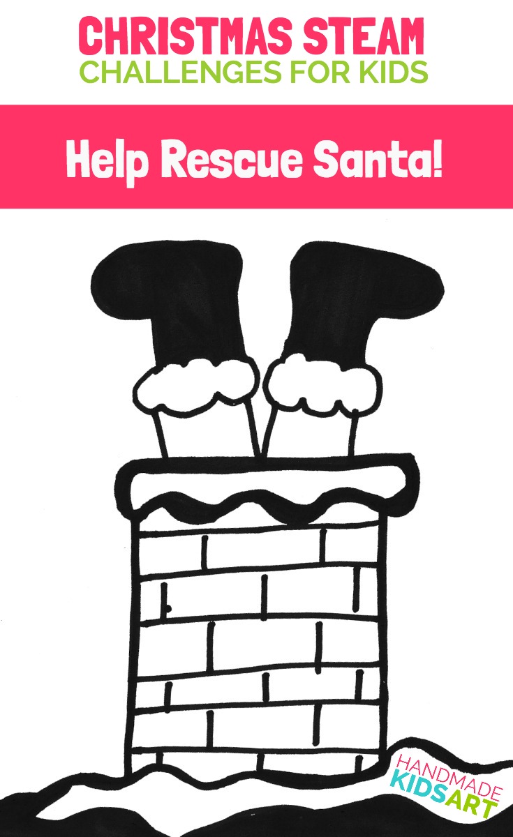 735x1200 Santa Is Stuck! A Creative Drawing Prompt For Kids - Santa Drawing For Kids