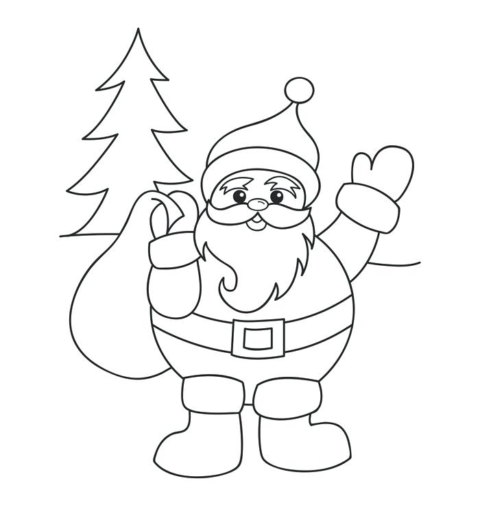 700x775 Santa Claus Coloring Pages For Kids - Santa Drawing For Kids