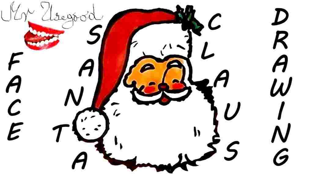 1011x569 Drawing For Kids Santa Drawing How To Draw Claus Steps - Santa Drawing For Kids