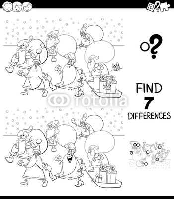 350x400 differences game with santa claus characters color book buy - Santa Drawing Game