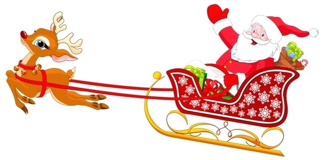 650x322 Santa On Sleigh Berecia - Santa Drawing Game