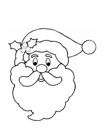 331x441 Santa Face Template Coloring - Santa Drawing Template