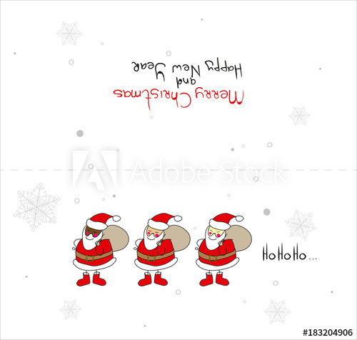 500x476 vector christmas card template christmas card with santa clauses - Santa Drawing Template