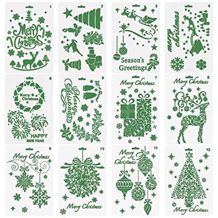 425x425 Cocode Christmas Stencils Bullet Journal Stencil - Santa Drawing Template