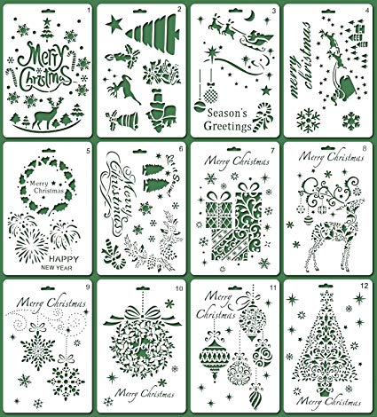 425x470 Magicmai Christmas Stencils Bullet Journal Stencil - Santa Drawing Template