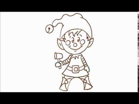 480x360 How To Draw Santa's Christmas Elf - Santa Elf Drawing